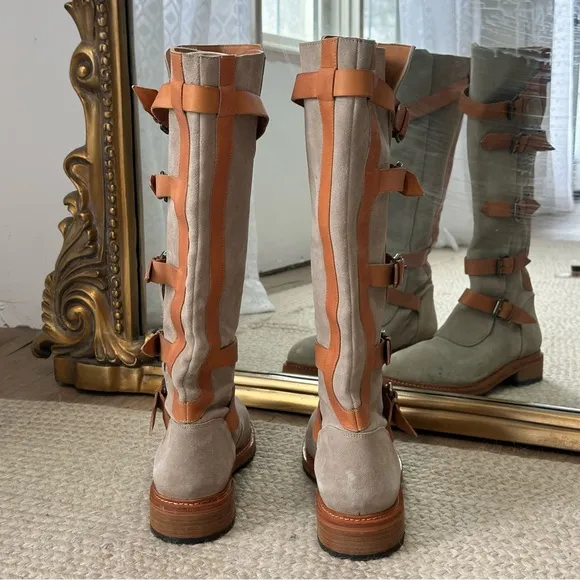 NEW Free People Tristie Buckle Knee High Boots