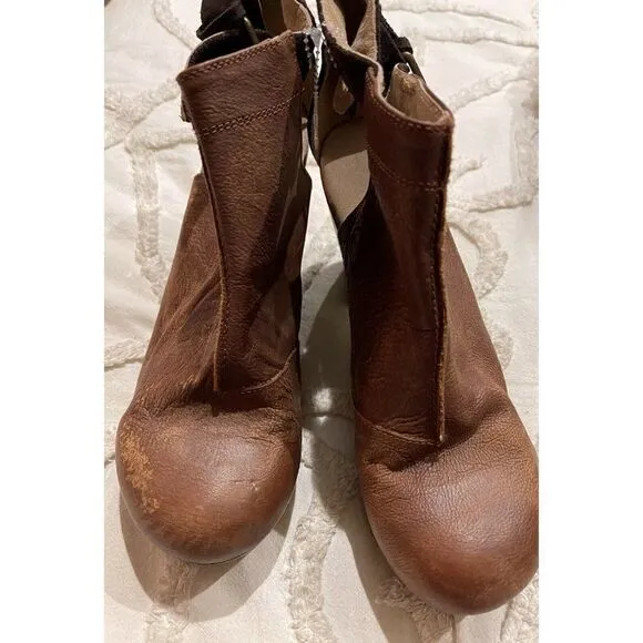 NEW FREE PEOPLE Sz 40 AMBER ORCHARD LEATHER WOOD CLOG IN CHOCOLATE