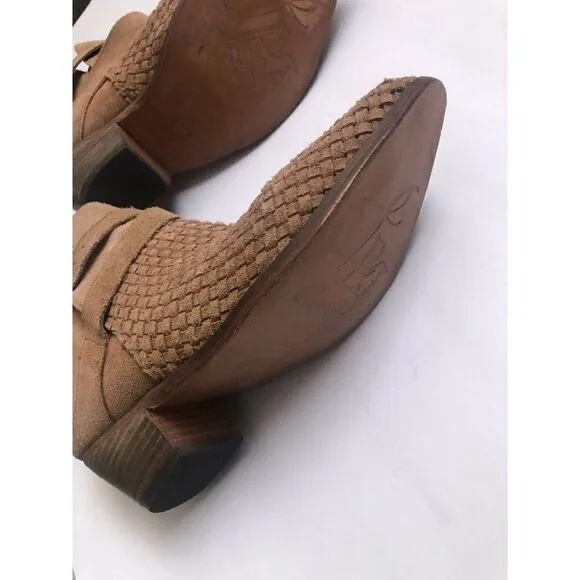 NEW FREE PEOPLE Sz 41 VENTURE SUEDE WOVEN ANKLE BOOT BOOTIE
