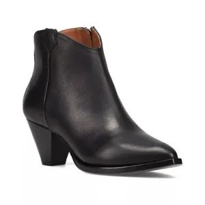 New Frye June Leather Western Bootie Black Women 10B