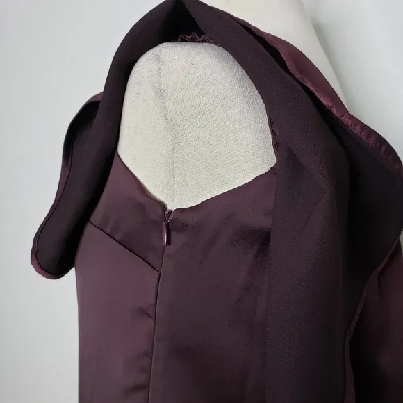 NEW H by Halston Ruffle Dress Mini Eggplant Strapless Dance Evening Elegant Chic