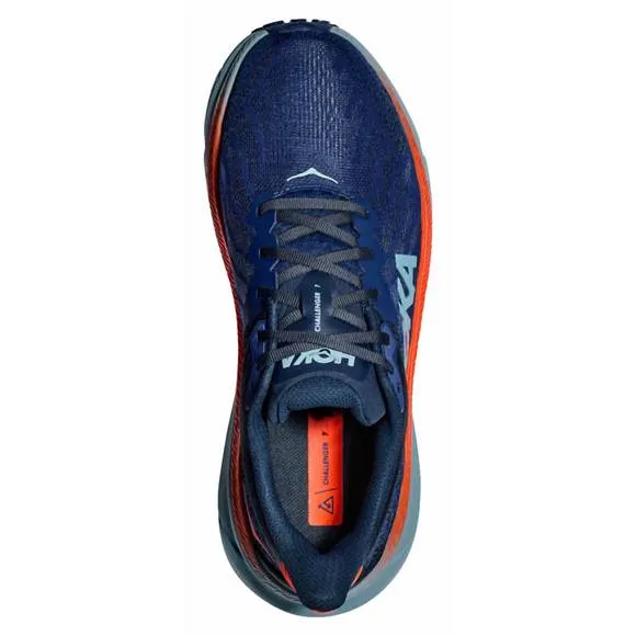 NEW HOKA men's challenger atr 7 trail running shoes in bellwether blue stone blu