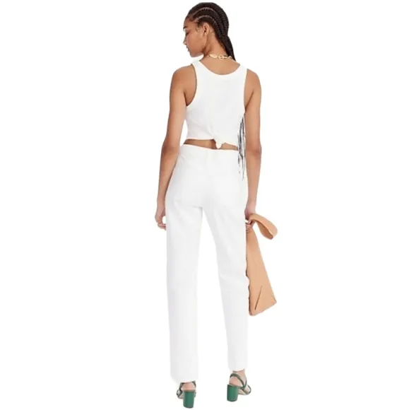 NEW J. Crew High Rise 90s Classic Straight Jean in White Summer Preppy Trendy