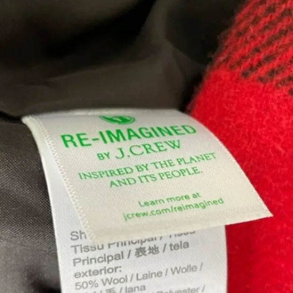 NEW J. Crew Vail Parka Buffalo Plaid Wool BC287 Pea Coat Classic Hooded Faux Fur