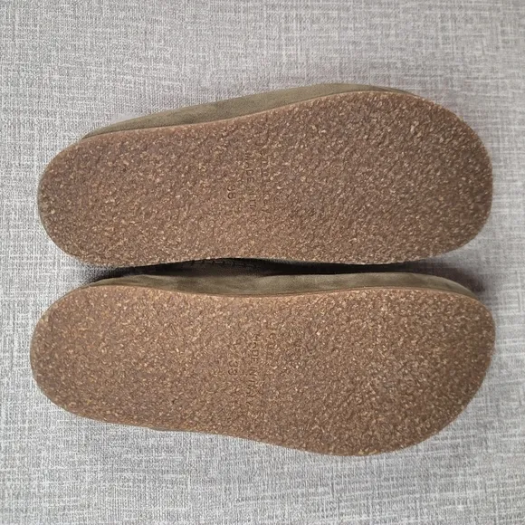 NEW Jenni Kayne Shearling Lined Moc Clogs Green Suede Mules EU 38 US 8 Shoes