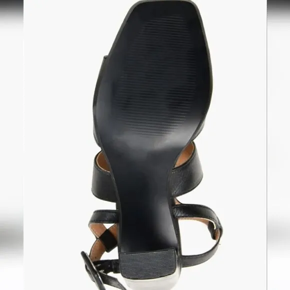 New Journee Signature Beckie Block Heel Leather Sandal (Women) 7.5