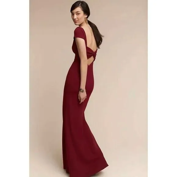 NEW Katie May BHLDN Madison Dress Gown 14 Bordeaux Bridesmaid Formal Wedding