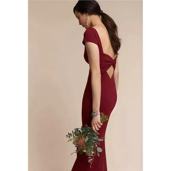 NEW Katie May BHLDN Madison Dress Gown 14 Bordeaux Bridesmaid Formal Wedding