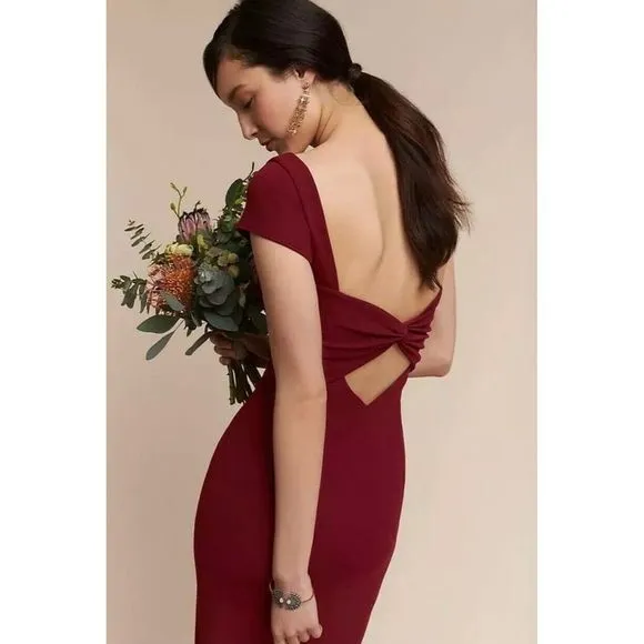 NEW Katie May BHLDN Madison Dress Gown 14 Bordeaux Bridesmaid Formal Wedding