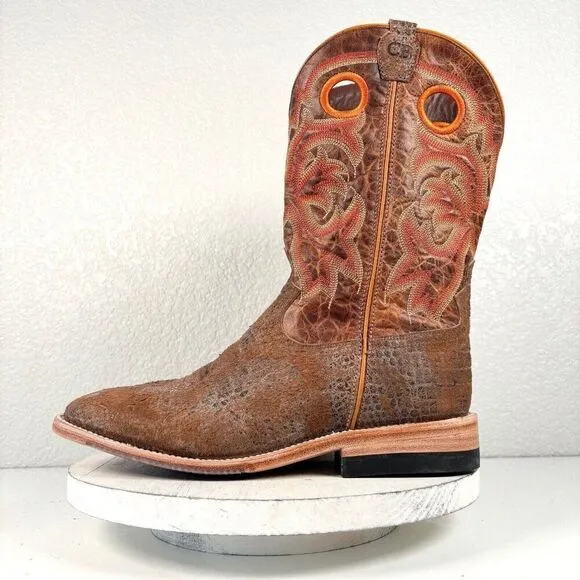 NEW Lane Capitan Brown Cowboy Boots Mens 9.5 D Wide Square Toe Leather Rough Out