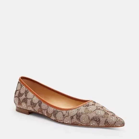 NEW Limited Coach Daphne Flat Crystal Woman Shoes CW991 us 5.5