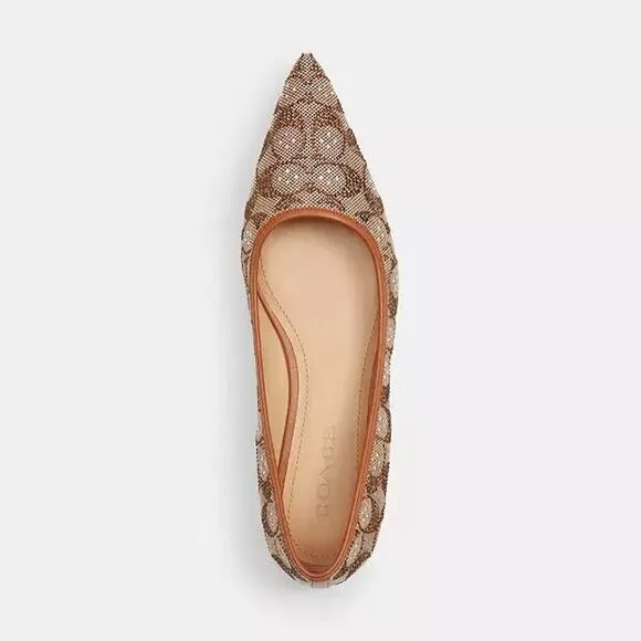 NEW Limited Coach Daphne Flat Crystal Woman Shoes CW991 us 5.5