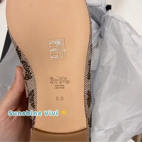 NEW Limited Coach Daphne Flat Crystal Woman Shoes CW991 us 5.5