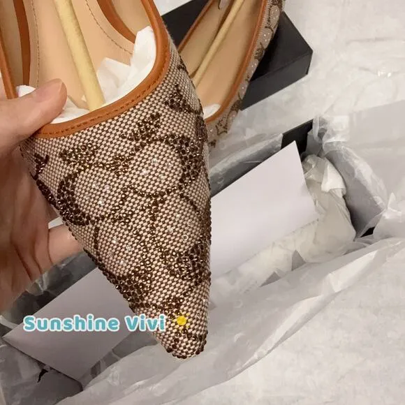 NEW Limited Coach Daphne Flat Crystal Woman Shoes CW991 us 5.5