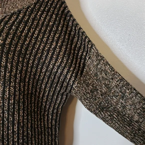 NEW M. Rena Luxury Sweater Taupe Coffee Zipper Boutique Womens Turtleneck Winter