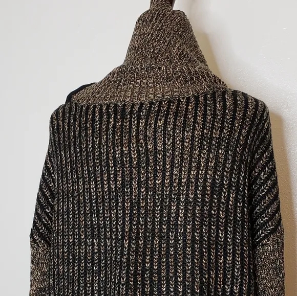 NEW M. Rena Luxury Sweater Taupe Coffee Zipper Boutique Womens Turtleneck Winter
