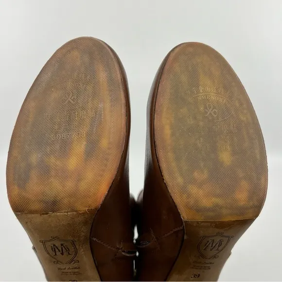 NEW‎ MASSIMO DUTTI 39 Ankle Boots Studio Cowhide Leather Block Heel women 8
