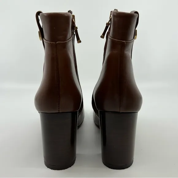 NEW‎ MASSIMO DUTTI 39 Ankle Boots Studio Cowhide Leather Block Heel women 8