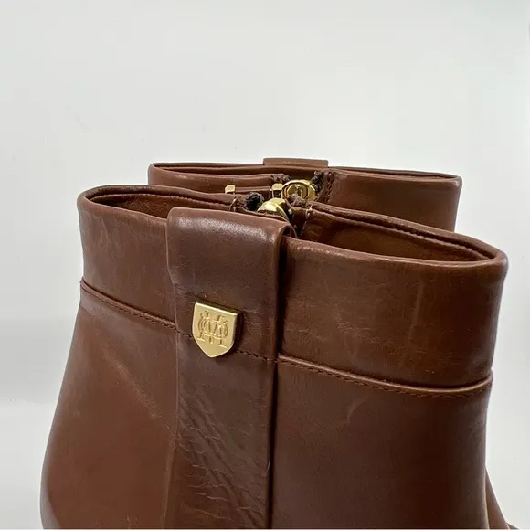 NEW‎ MASSIMO DUTTI 39 Ankle Boots Studio Cowhide Leather Block Heel women 8