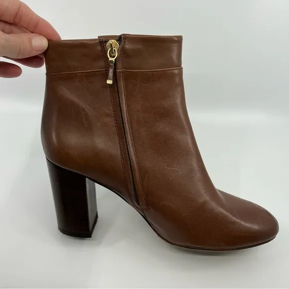 NEW‎ MASSIMO DUTTI 39 Ankle Boots Studio Cowhide Leather Block Heel women 8