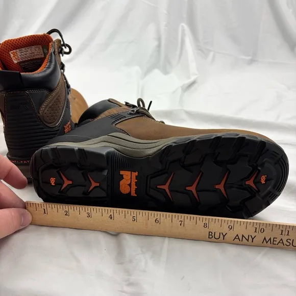 NEW Men's 7 Timberland PRO Work Boots 6 in Hypercharge Brown Lace Up Rubber Sole