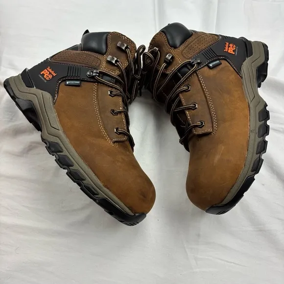 NEW Men's 7 Timberland PRO Work Boots 6 in Hypercharge Brown Lace Up Rubber Sole