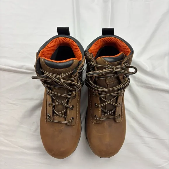 NEW Men's 7 Timberland PRO Work Boots 6 in Hypercharge Brown Lace Up Rubber Sole