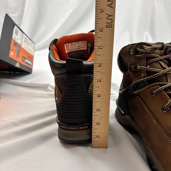 NEW Men's 7 Timberland PRO Work Boots 6 in Hypercharge Brown Lace Up Rubber Sole