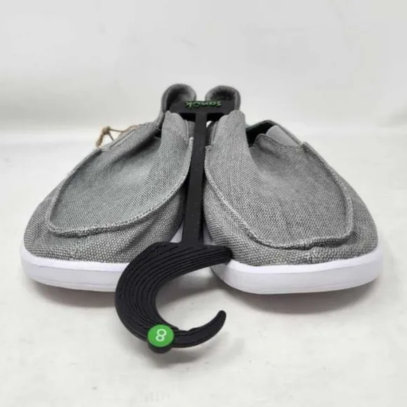New men's 8 Sanuk Hi Five slip on shoes in gray