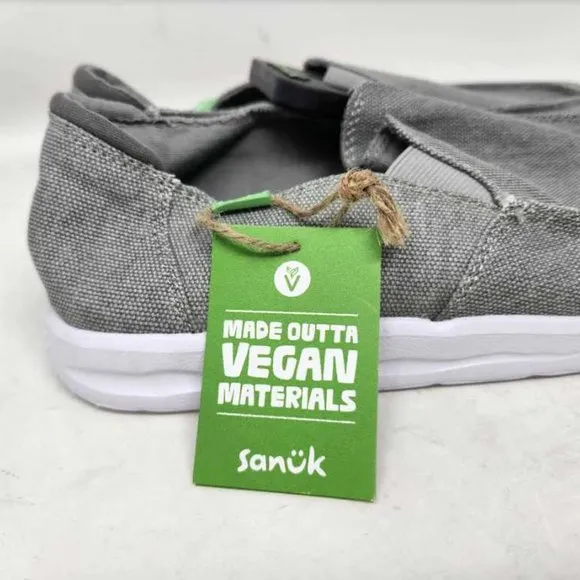 New men's 8 Sanuk Hi Five slip on shoes in gray