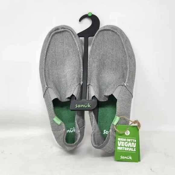 New men's 8 Sanuk Hi Five slip on shoes in gray