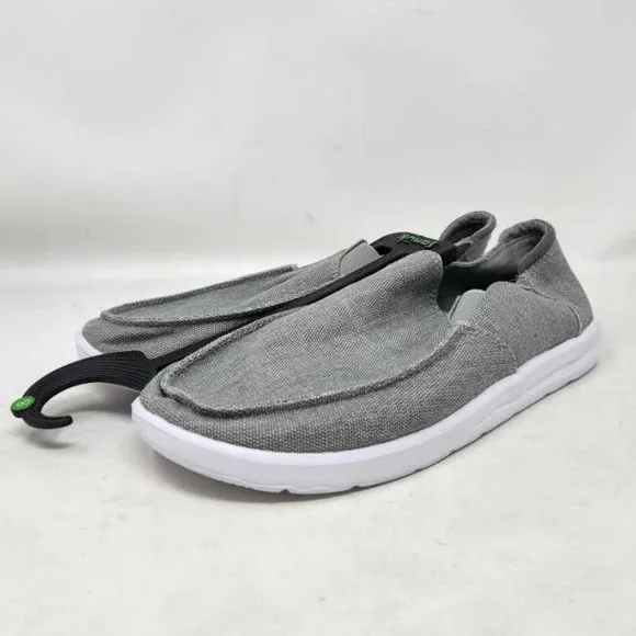 New men's 8 Sanuk Hi Five slip on shoes in gray