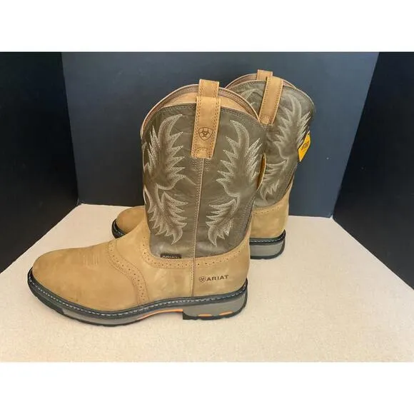 New! Mens ARIAT WORK WorkHog Soft Toe Pull-On Work/Western Boots. Size 15D.