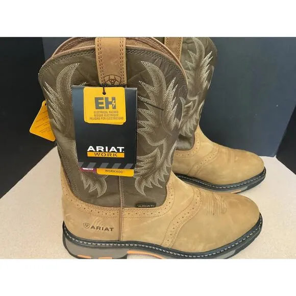 New! Mens ARIAT WORK WorkHog Soft Toe Pull-On Work/Western Boots. Size 15D.