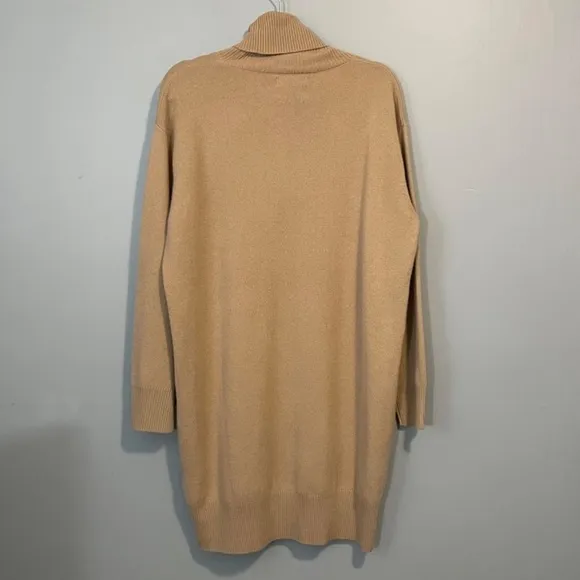 New Naadam Signature 100% Cashmere Turtleneck Dress Camel XL