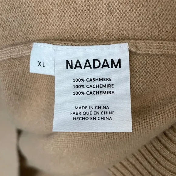 New Naadam Signature 100% Cashmere Turtleneck Dress Camel XL
