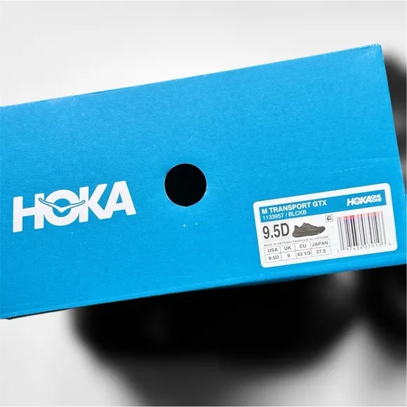 NEW NIB HOKA Men's Transport GTX Shoes in Black/Black - Size 9.5 D