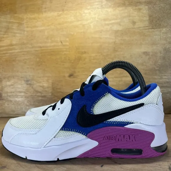 NEW Nike Air Max Excee Womens Size 7 (5.5Y) Shoes Sneakers White Royal Fuchsia