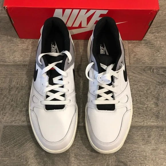 New Nike Full Force Low Casual Sneakers White Black Men’s Shoes Size 9