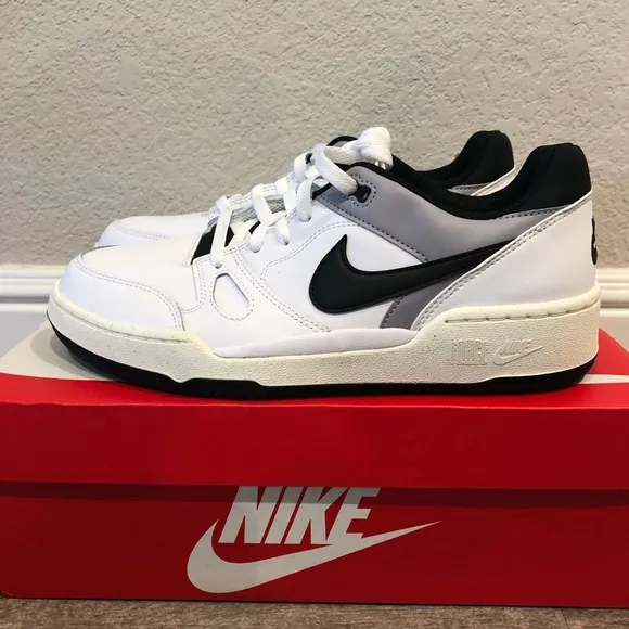New Nike Full Force Low Casual Sneakers White Black Men’s Shoes Size 9