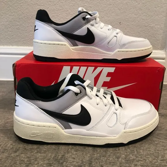 New Nike Full Force Low Casual Sneakers White Black Men’s Shoes Size 9