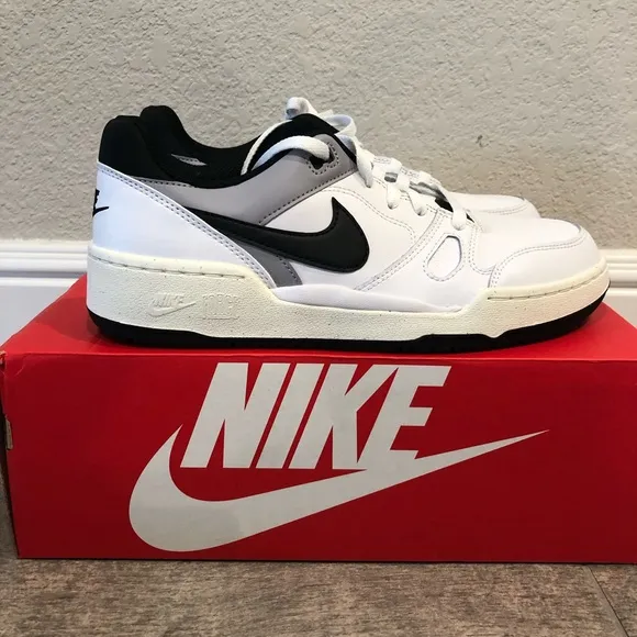 New Nike Full Force Low Casual Sneakers White Black Men’s Shoes Size 9