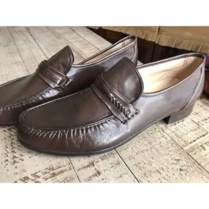 NEW NUNN BUSH Men Brown Leather Loafers Slip On Dress Shoes US 13 M Made Italy