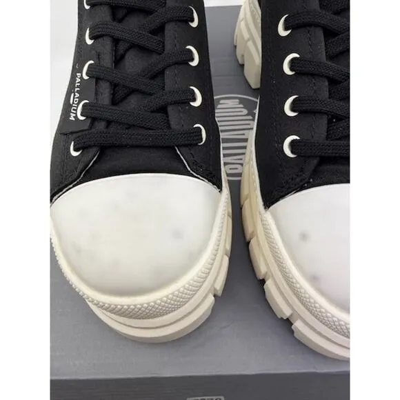 NEW Palladium Revolt Lo Tx Platform Boots 97243-016-M Black White Womens Size 7