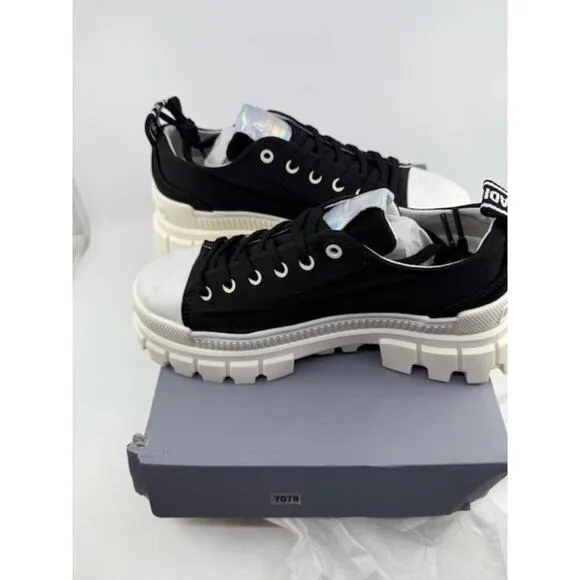 NEW Palladium Revolt Lo Tx Platform Boots 97243-016-M Black White Womens Size 7