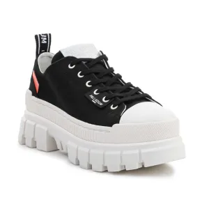 NEW Palladium Revolt Lo Tx Platform Boots 97243-016-M Black White Womens Size 7