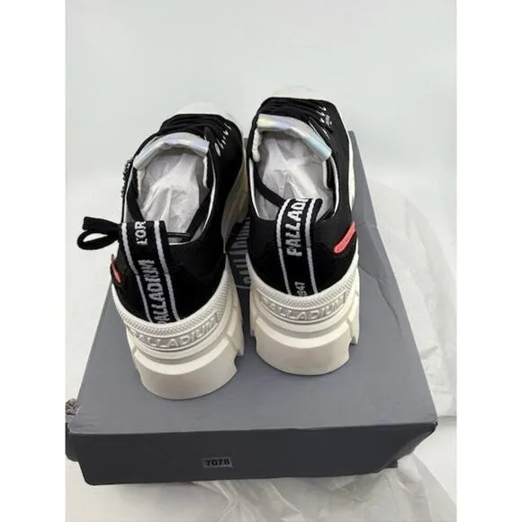 NEW Palladium Revolt Lo Tx Platform Boots 97243-016-M Black White Womens Size 7