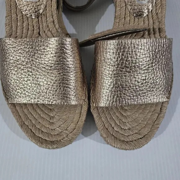 NEW Pedro Garcia Olany Wedge Sandal Espadrille Rose Gold Leather EU 39.5
