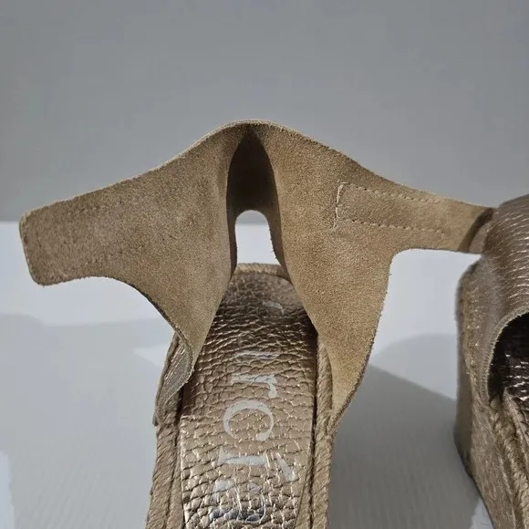 NEW Pedro Garcia Olany Wedge Sandal Espadrille Rose Gold Leather EU 39.5