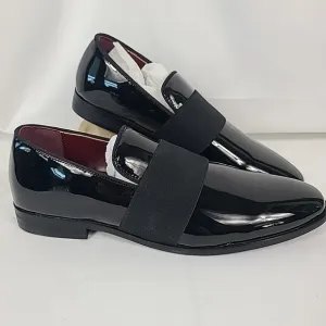 NEW Perry Ellis Men's Evening Patent Slip On Black Dress Shoes Size 8 MSRP $128
